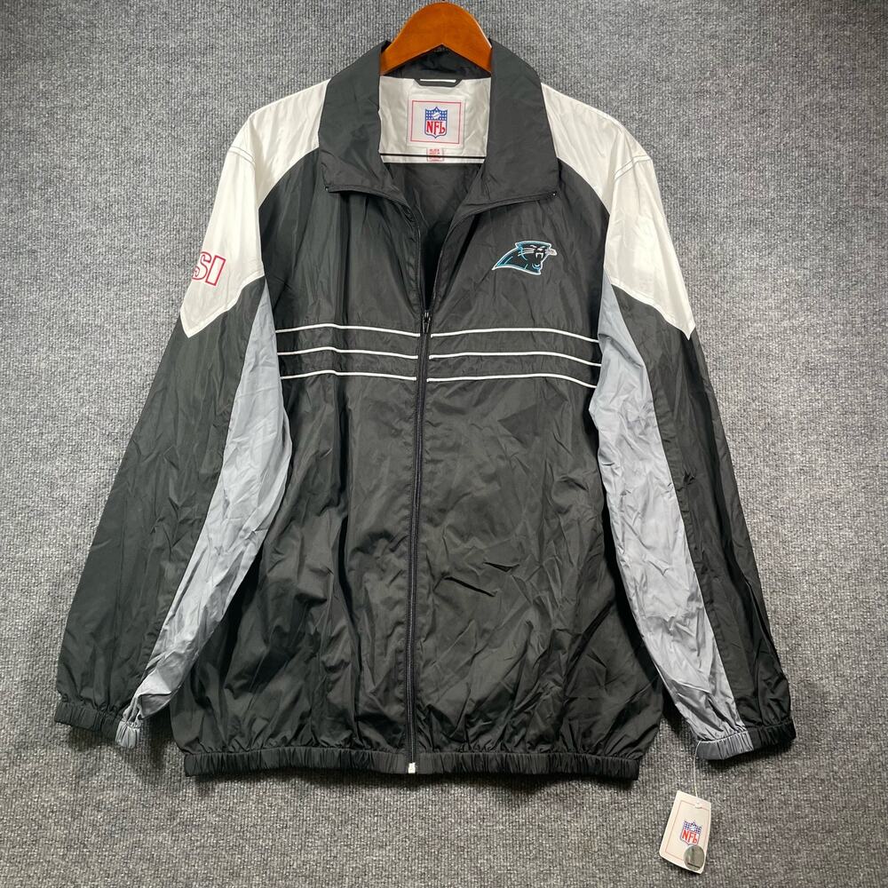 G-III NFL Carolina Panthers Full Zip Windbreaker Men's XL Black/White Logo